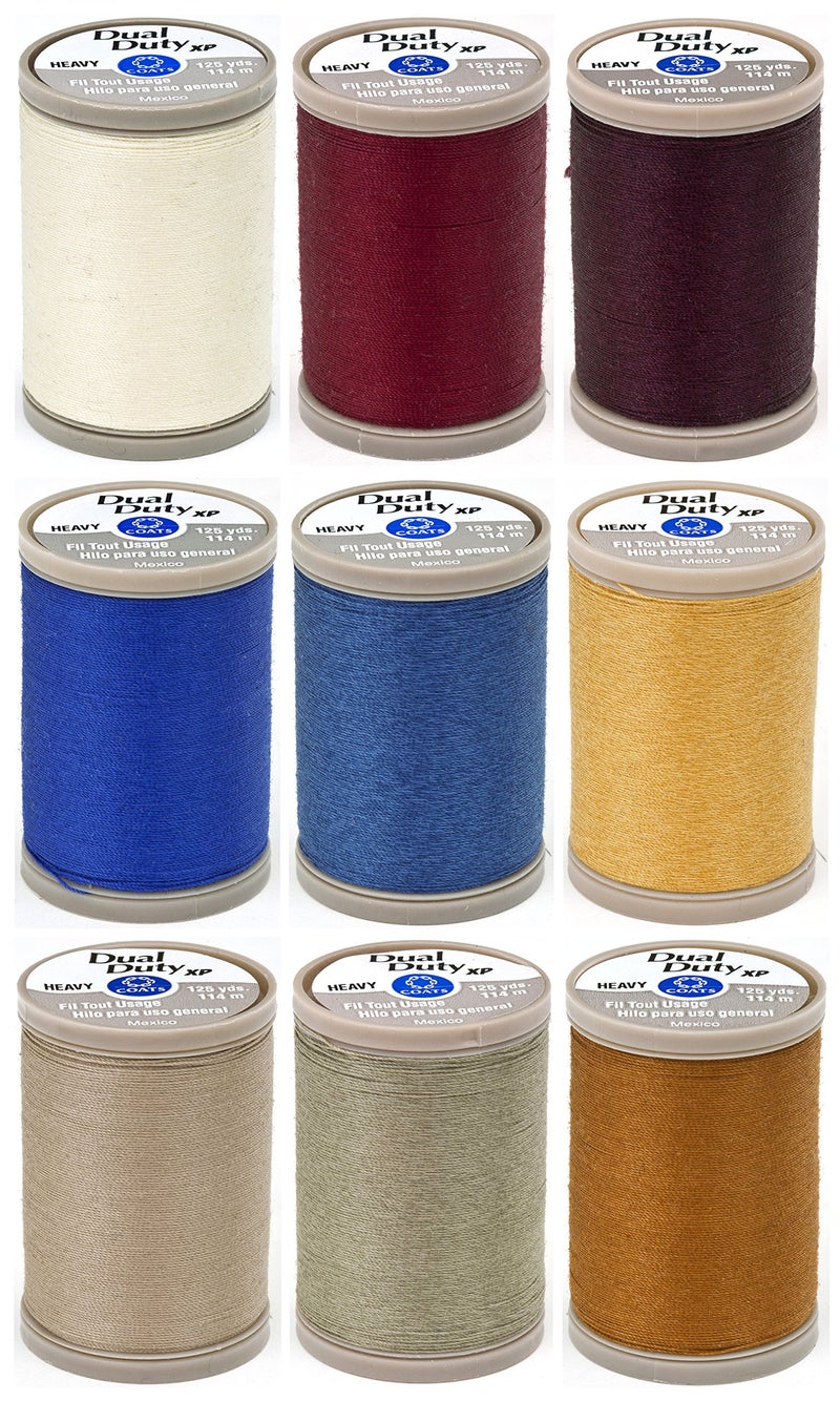 9 Color Pack No 2 - Coats & Clark - Dual Duty XP Heavy Weight Thread 125yds Each